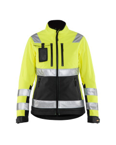 Blaklader 4902 Ladies High Vis Softshell Jacket - Waterproof, Windproof (Yellow/Black)