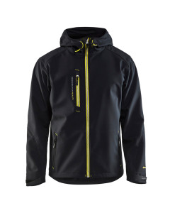 Blaklader 4949 Pro Softshell Jacket - Waterproof, Windproof (Black/Hi-Vis Yellow)