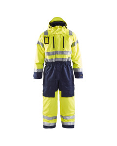 Blaklader 6763 Winter Overall High Visibility Class 3 - Waterproof, Quilt Lined (Hi-Vis Yellow/Navy Blue)