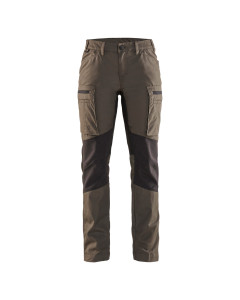 Blaklader 7159 Womens Stretch Service Work Trousers (Dark Olive Green / Black)