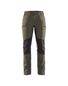 Blaklader 7159 Womens Stretch Service Work Trousers (Army Green / Black)