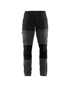 Blaklader 7166 Women's Service Trousers with Stretch - Mid Grey/Black