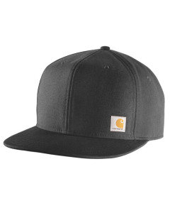 Carhartt 106665 AH6665 Firm Duck Flat Brim Cap (Black)