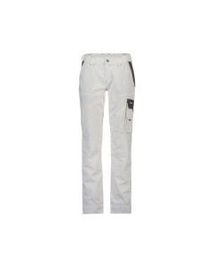 Dassy 200681 Nashville Women Two-Tone Work Trousers - White/Cement Grey - UK 10 (EU36) - Regular Leg - SALE