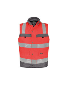 Dassy 350100 Bilbao High Visibility Body Warmer - Fluorescent Red/Cement Grey - Large - SALE