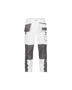 Dassy 200428 Seattle Two-Tone Trousers With Holster Pockets And Knee Pockets - White/Cement Grey - UK 36 (EU52) - Long Leg - SALE