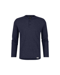 DASSY 710069 Serengeti Henley Long Sleeve Button T-Shirt - Midnight Blue - 3XL - SALE