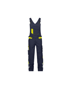 DASSY 400166 Ulsan Brace Overall With Stretch And Knee Pockets - Midnight Blue/Fluo Yellow - UK 41 (EU56) - SALE