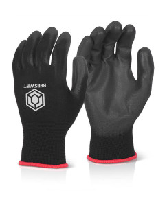 Click EC9 PU Coated Work Glove (Black - Large)