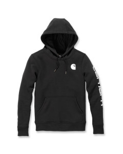 Carhartt 102791 Women's Logo Sleeve Graphic Sweatshirt (Black) - Small - SALE