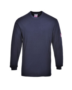 Portwest FR11 Flame Resistant Anti-Static Long Sleeve T-Shirt (Navy)
