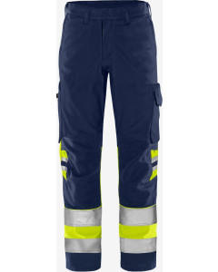 Fristads 2649 GPLU High Vis Green Class 1 Trousers (Hi-Vis Yellow-Navy)