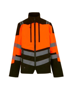 Regatta TRA760 Hi-Vis X-Pro 3-layer Softshell Jacket (Class 2) - Black/Orange - Small - SALE