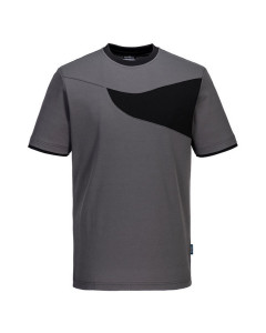 Portwest PW211 PW2 Cotton Comfort T-Shirt S/S (Zoom Grey/Black) - Medium - SALE
