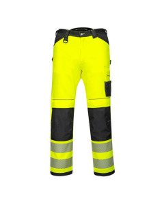 Portwest PW385 PW3 Hi-Vis Women's Stretch Work Trousers (Yellow/Black) - 34" Waist (UK Size 16) - SALE