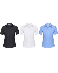 Russell 957F Ladies Short Sleeve Ultimate Non-Iron Shirt