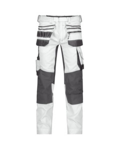 Dassy 201023 Flux Painters Painter Trousers With Stretch, Holster Pockets And Knee Pockets - White/Anthracite Grey - UK 33 (EU48) - Long Leg - SALE