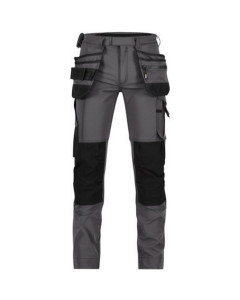 Dassy 201070 Matrix Stretch Work Trousers With Holster Pockets And Knee Pockets - Anthracite Grey/Black - UK 38 (EU53) - Regular Leg - SALE
