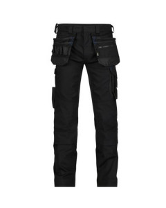 Dassy 200975 Flux Trousers With Stretch, Holster And Knee Pockets - Black - UK 38 (EU53) - Regular Leg - SALE