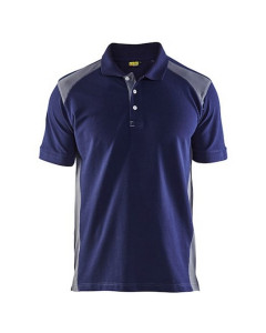 Blaklader 3324 Pique 2 Colour Polo Shirt (Navy / Grey) - Medium - SALE