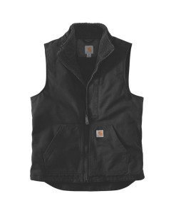 Carhartt 104277 Washed Duck Lined Mock Neck Bodywarmer - Men's - Black - Size L - SALE