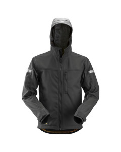 Snickers 1229 AllroundWork Softshell Jacket with Hood (Black/Black) - Small - SALE
