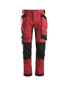 Snickers 6241 AllroundWork Stretch Work Trousers with Holster Pockets (Chili Red / Black)