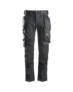 Snickers 6241 AllroundWork Stretch Work Trousers with Holster Pockets (Steel Grey/Black)