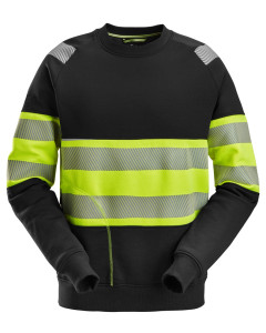 Snickers 2830 High-Vis Class 1 Sweatshirt (Black / Hi Vis Yellow)