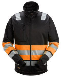 Snickers 8034 High-Vis Class 1 Full Zip Jacket (Black / Hi Vis Orange)