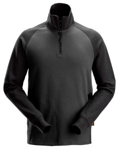 Snickers 2841 Two-Coloured Half-Zip Sweatshirt (Steel Grey / Black)