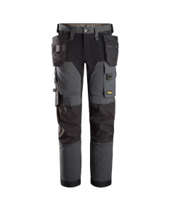 Snickers 6275 AllroundWork 4-way Stretch Trousers Holster Pockets (Steel Grey / Black)