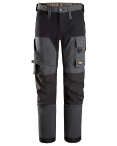 Snickers 6375 AllroundWork 4-way Stretch Trousers Without Holster Pockets (Steel Grey / Black)