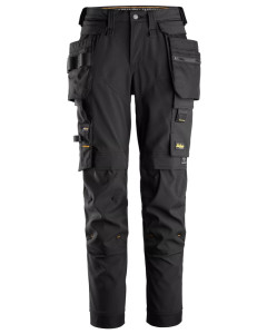 Snickers 6775 AllroundWork Women's 4-way Stretch Trousers Detachable Holster Pockets (Black)
