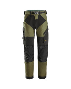 Snickers 6903 FlexiWork Work Trousers+ (Khaki Green/Black)