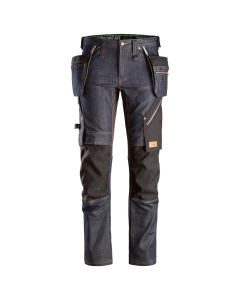 Snickers 6955 FlexiWork Denim Work Trousers+ Holster Pockets (Denim/Black)