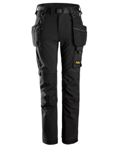 Snickers 7575 AllroundWork Junior 4-way Stretch Trousers with Holster Pockets (Black)