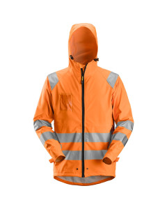 Snickers 8233 High-Vis PU Rain Jacket, Class 3 (High Vis Orange)
