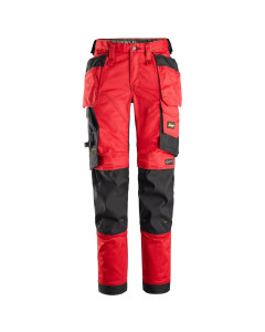 Snickers 6247 AllroundWork Women's Stretch Trousers with Holster Pockets (Chili Red / Black)