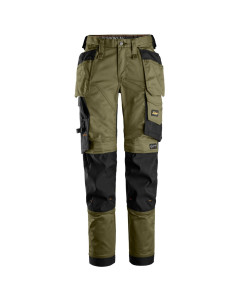 Snickers 6247 AllroundWork Women's Stretch Trousers with Holster Pockets (Khaki Green)