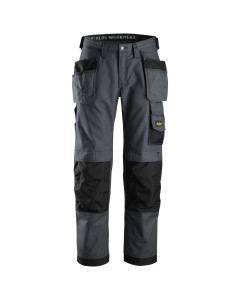 Snickers 3214 Canvas+ Craftsmen Holster Pocket Trousers (Steel Grey/Black)