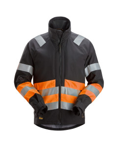 Snickers 8038 High-Vis Class 1 Full Zip Hoodie Black / Hi Viz Orange