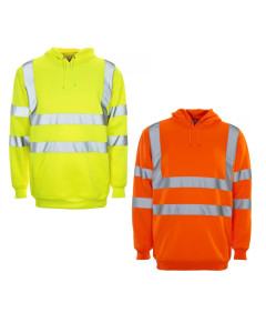 Supertouch Hi Vis Hooded Sweatshirt - Rail Spec