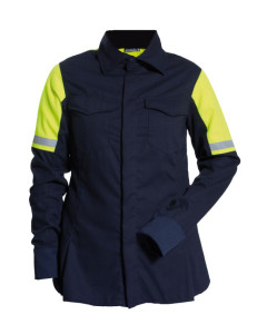 Tranemo 5779 Flame Retardant Ladies Shirt ARC (Navy/High Vis Yellow)