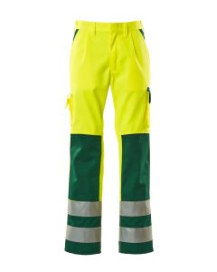 MASCOT 07179 Olinda Safe Compete Trousers With Kneepad Pockets - Hi-Vis Yellow/Green
