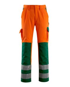 MASCOT 07179 Olinda Safe Compete Trousers With Kneepad Pockets - Hi-Vis Orange/Green