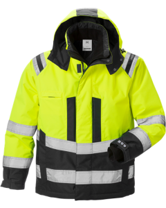 Fristads High Vis Airtech Winter Jacket CL 3 4035 GTT - Waterproof, Windproof, Breathable, Quilted (Hi-Vis Yellow/Black)