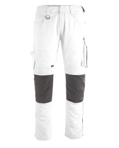 MASCOT 12179 Erlangen Unique Trousers With Kneepad Pockets - White/Dark Anthracite