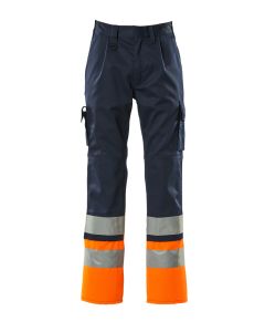 MASCOT 12379 Patos Safe Compete Trousers With Kneepad Pockets - Navy/Hi-Vis Orange