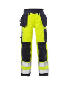 Fristads Flame High Vis Craftsman Trousers Woman CL 2 - 2589 FLAM (Hi-Vis Yellow/Navy)